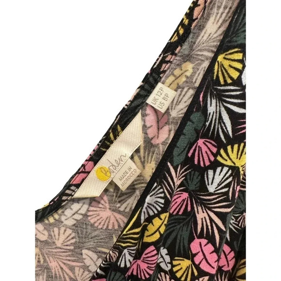 Boden‎ Effie V-Neck Sleeveless Jersey Dress Knee Length Leaf Wildflower Sprig 8P - Picture 4 of 6